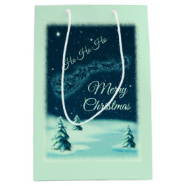 Weihnachtsmann und seine Rentiere Weihnachtsabend  Mittlere Geschenktüte