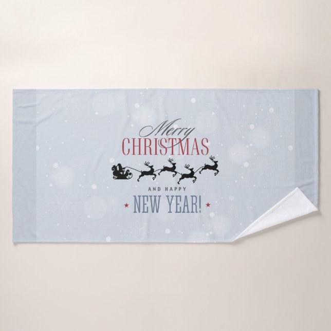 Weihnachtsmann und seine Silhouette "Flying Rentie Badhandtuch Set (Badehandtuch)