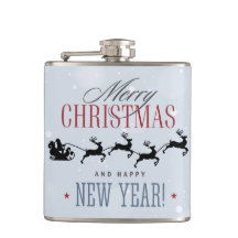 Weihnachtsmann und seine Silhouette "Flying Rentie