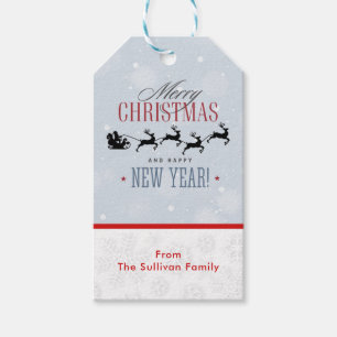 Weihnachtsmann und seine Silhouette "Flying Rentie Geschenkanhänger