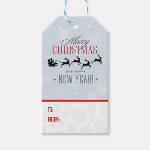 Weihnachtsmann und seine Silhouette "Flying Rentie Geschenkanhänger