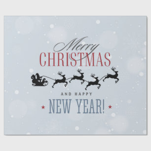 Weihnachtsmann und seine Silhouette "Flying Rentie Geschenkpapier