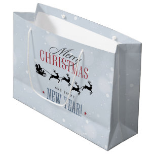 Weihnachtsmann und seine Silhouette "Flying Rentie Große Geschenktüte