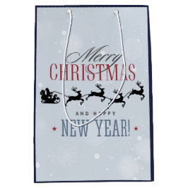 Weihnachtsmann und seine Silhouette "Flying Rentie Mittlere Geschenktüte