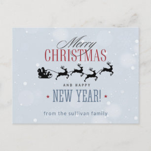 Weihnachtsmann und seine Silhouette "Flying Rentie Postkarte