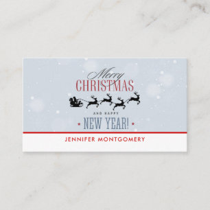 Weihnachtsmann und seine Silhouette "Flying Rentie Visitenkarte