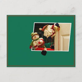 Weihnachtsmann und Snowman Postkarte