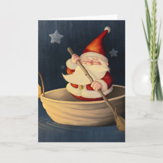 Weihnachtsmann und Walnuss-Muschel Feiertagskarte