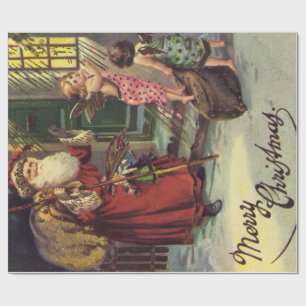 Weihnachtsmann- und Weihnachtsengel Geschenkpapier