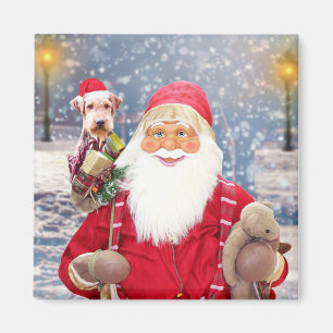 Weihnachtsmann und Weihnachtsgeschenke Airedale Do Magnet