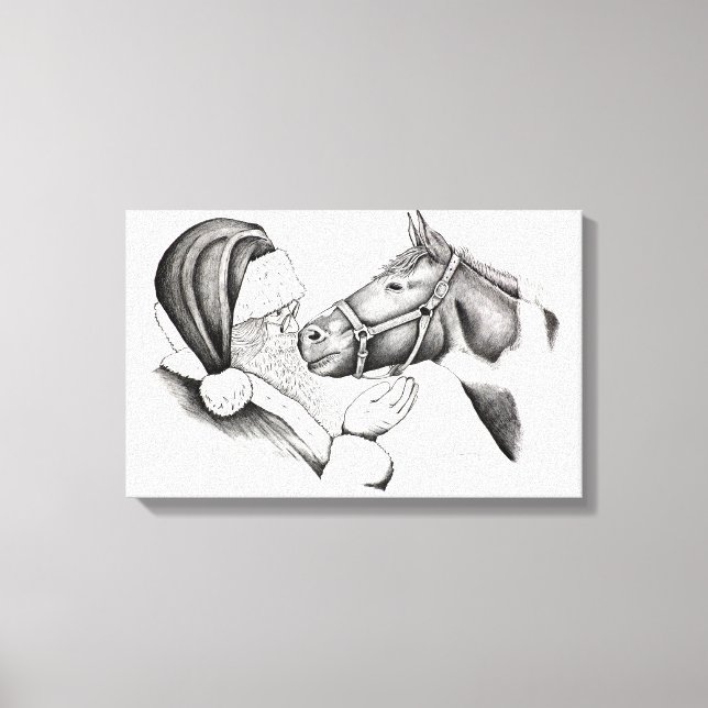 Weihnachtsmann und Weihnachtsmann Leinwanddruck (Vorderseite)