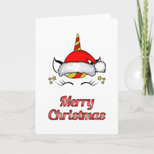 Weihnachtsmann Unicorn Weihnachten Geek Funny Gift Karte