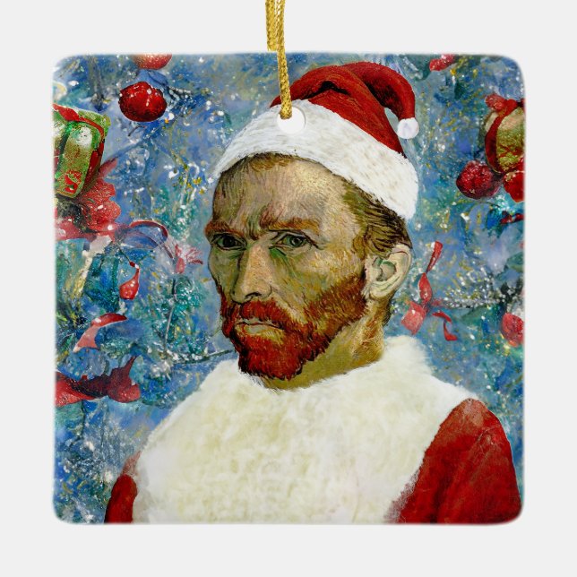 Weihnachtsmann, Van Gogh Keramikornament (Vorderseite)