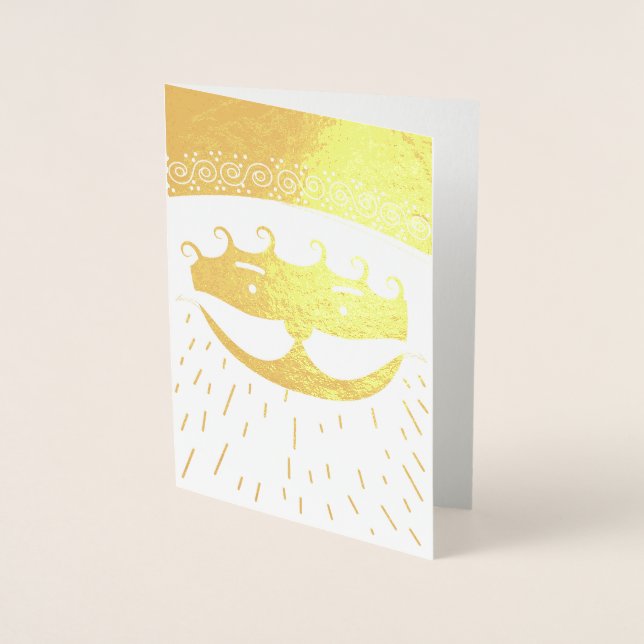 Weihnachtsmann/Vater Weihnachten Folienkarte (Vorderseite)