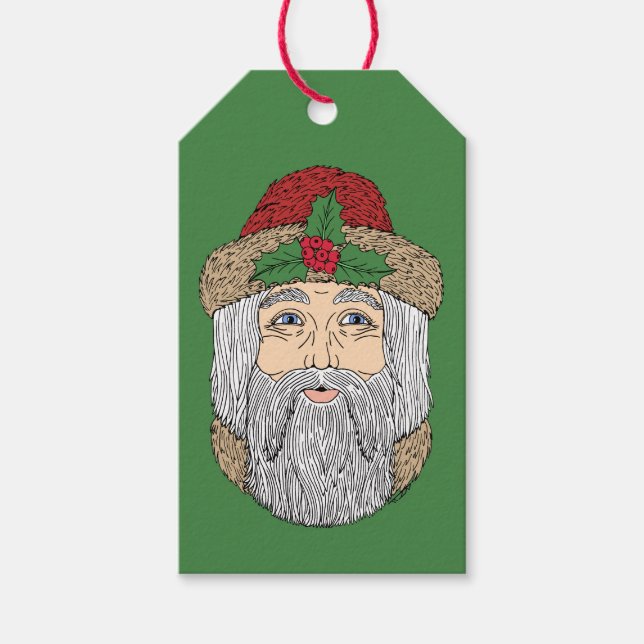 Weihnachtsmann/Vater Weihnachten Geschenkanhänger (Vorderseite)