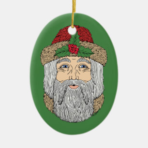 Weihnachtsmann/Vater Weihnachten  Keramik Ornament