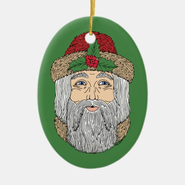 Weihnachtsmann/Vater Weihnachten Keramik Ornament (Vorne)
