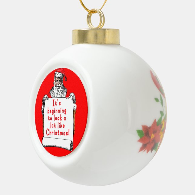 Weihnachtsmann-Verzierungs-Zinn oder Keramik Kugel-Ornament (Rechts)