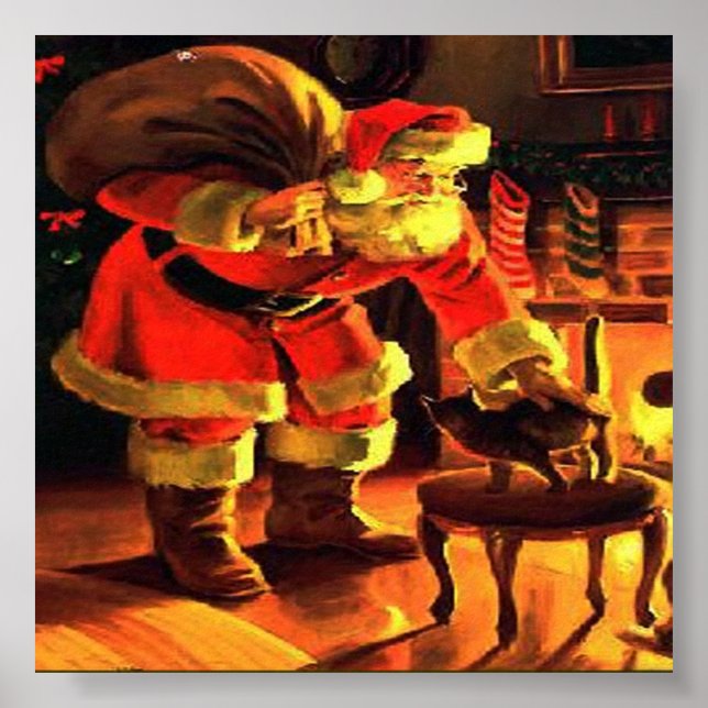 Weihnachtsmann Vintag drucken Poster (Vorne)