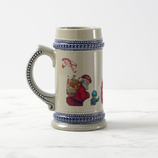 WEIHNACHTSMANN VINTAGE 2 BIERGLAS (Links)
