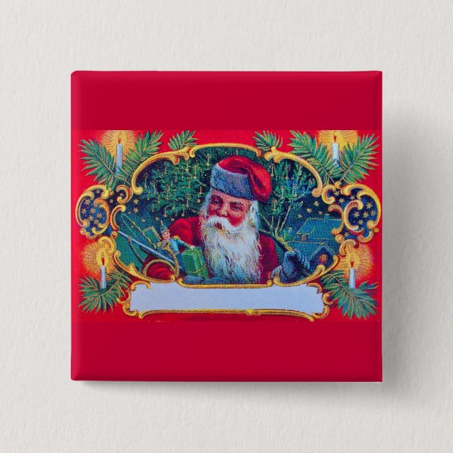 WEIHNACHTSMANN VINTAGE BUTTON (Vorderseite)