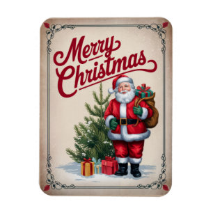 Weihnachtsmann Vintage Frohe Weihnachten Magnet
