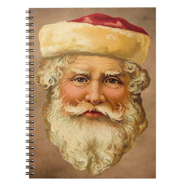 Weihnachtsmann Vintage-Notizbuch Notizblock (Vorderseite)