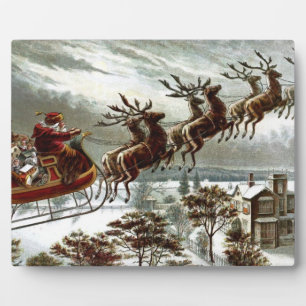 Weihnachtsmann Vintage viktorianischer Nikolaus Re Fotoplatte