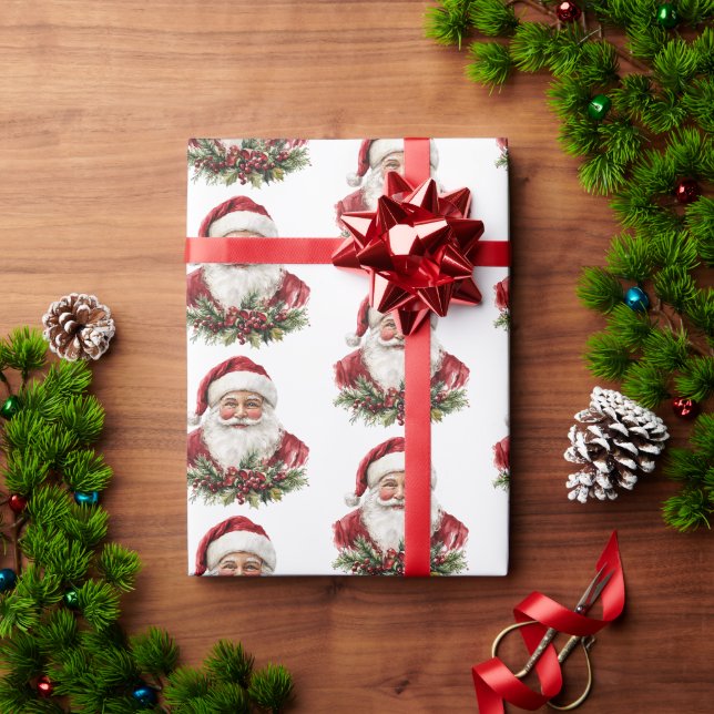 Weihnachtsmann Vintage-Weihnachtsgeschenk  Geschenkpapier (Feiertagsgeschenk)