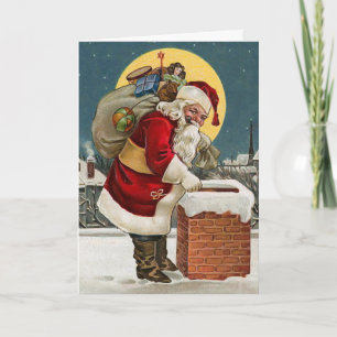 Weihnachtsmann Vintage-Weihnachtskarte Feiertagskarte