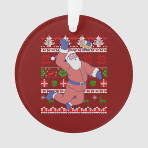 Weihnachtsmann Volleyball Hässliches Weihnachten Ornament