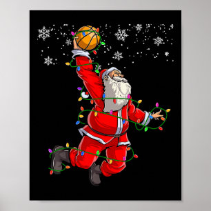 Weihnachtsmann Volleyball Pajama Xmas Mens Poster