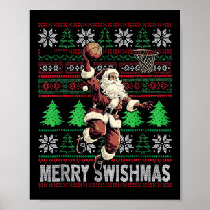 Weihnachtsmann Volleyball Pajama Xmas Mens Poster