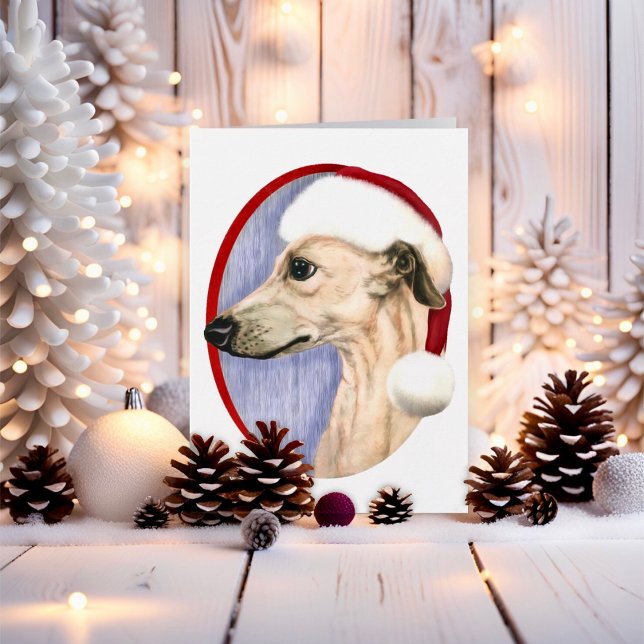 Weihnachtsmann Weihnachten (Fawn Whippet Santa Hat Christmas)