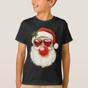 Weihnachtsmann Weihnachten Bläst Kaugummi Und Sonn T-Shirt
