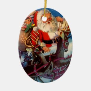 Weihnachtsmann-Weihnachten Dachspitze der Keramik Ornament