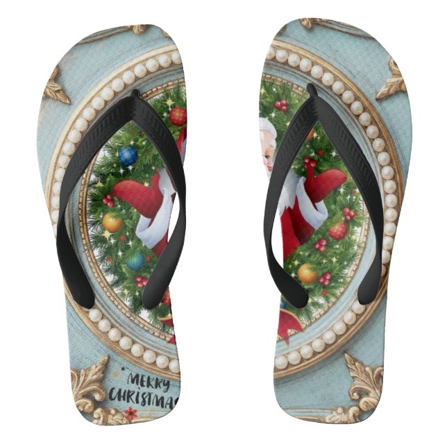 Weihnachtsmann Weihnachten Flip Flops (Fußbett)