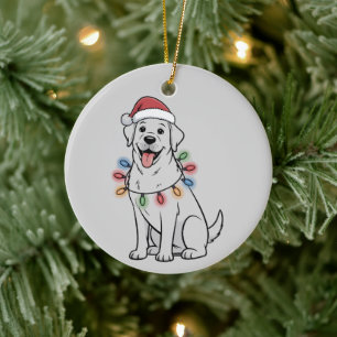 Weihnachtsmann Weihnachten Hundeliebhaber Labrador Keramik Ornament