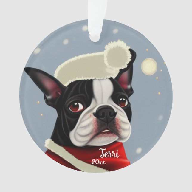 Weihnachtsmann, Weihnachten, Hundeverzierung Ornament (Vorderseite)