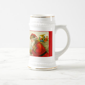 Weihnachtsmann Weihnachten im Vintage-Stil Bierglas