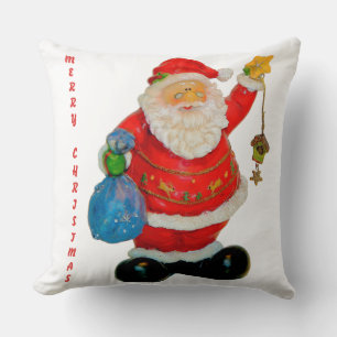 Weihnachtsmann Weihnachten mit Tag und Stern Kissen