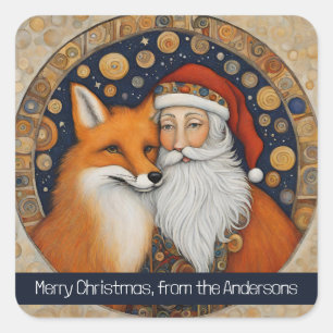 Weihnachtsmann Weihnachten Quadratischer Aufkleber