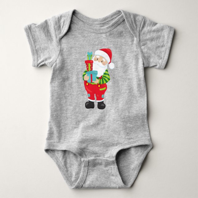 Weihnachtsmann, Weihnachten, Weihnachten, Weihnach Baby Strampler (Vorderseite)