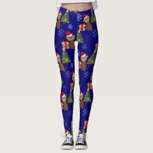 weihnachtsmann-weihnachts-affe-emoji-leggings leggings