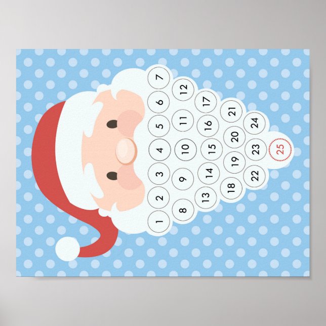 Weihnachtsmann Weihnachts-Countdown-Kalender Poster (Vorne)