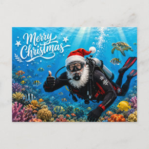 WEIHNACHTSMANN Weihnachts-Tauchgang Feiertagspostkarte