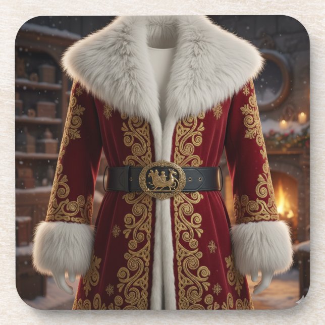 Weihnachtsmann-Weihnachtsanzug - Festlich  Getränkeuntersetzer (Vorderseite)