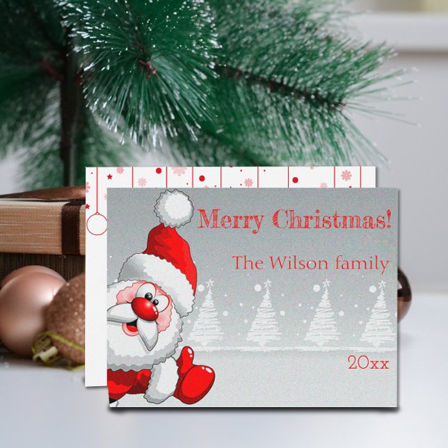 Weihnachtsmann Weihnachtsbaum Schnee  Postkarte (Von Creator hochgeladen)