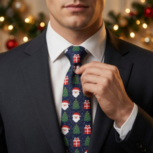 Weihnachtsmann Weihnachtsbäume und Geschenke Krawatte