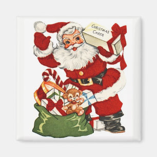 Weihnachtsmann & Weihnachtsfreude Vintage-Magnet Magnet